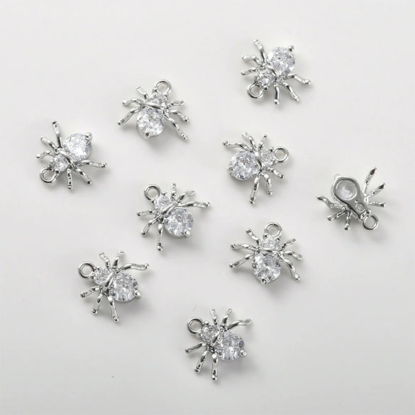 Copper Spider Inlaid Zircon Pendant Electroplated Jewelry Accessories
