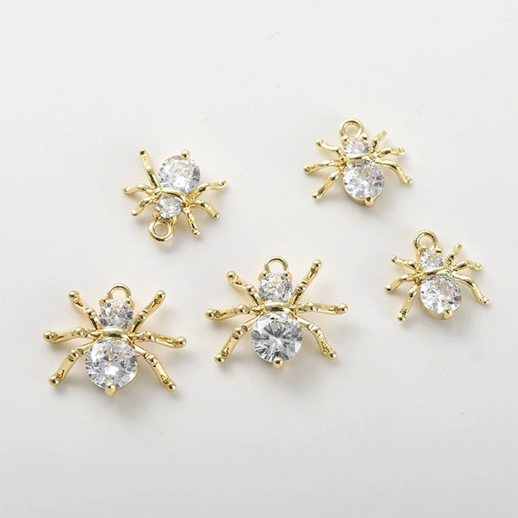 Copper Spider Inlaid Zircon Pendant Electroplated Jewelry Accessories