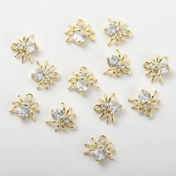 Copper Spider Inlaid Zircon Pendant Electroplated Jewelry Accessories