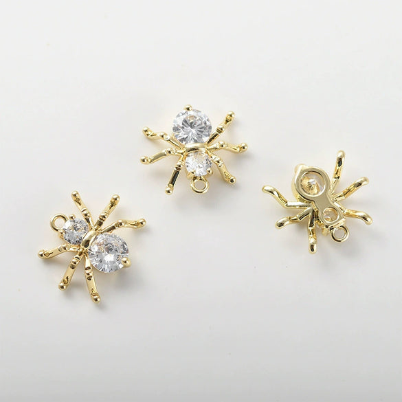 Copper Spider Inlaid Zircon Pendant Electroplated Jewelry Accessories