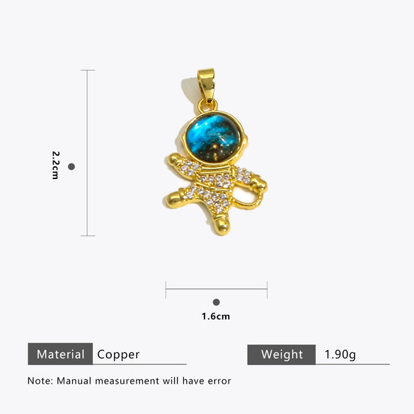 Copper Star Jewelry Accessories Set With Diamonds Microinlaid Pendant