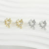 Copper Starfish Shell Electroplated Zircon Earrings Set Accessories