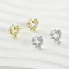 Copper Starfish Shell Electroplated Zircon Earrings Set Accessories