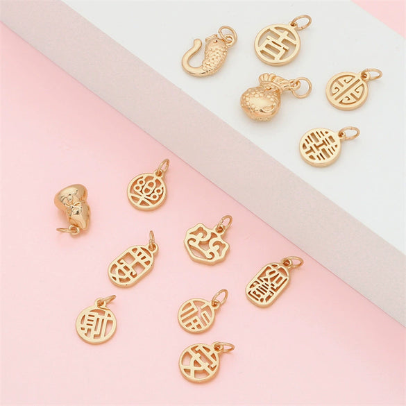 Copper Stone Small Pendant Jewelry Material For Diy Bracelet Necklace Handmade