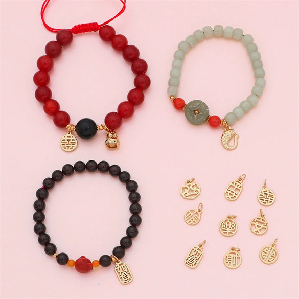 Copper Stone Small Pendant Jewelry Material For Diy Bracelet Necklace Handmade