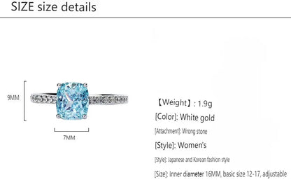 Copper Sweet Inlay Solid Color Zircon Rings