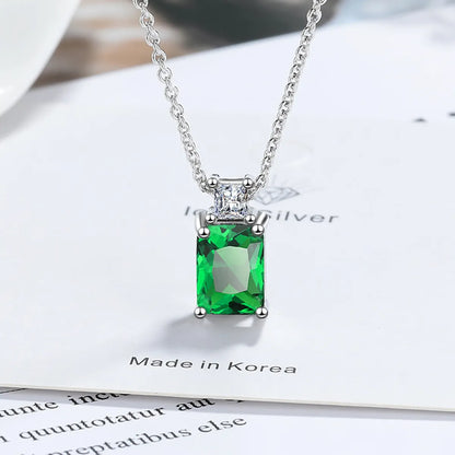 Copper Sweet Simple Style Shiny Hollow Out Inlay Square Zircon Pendant Necklace