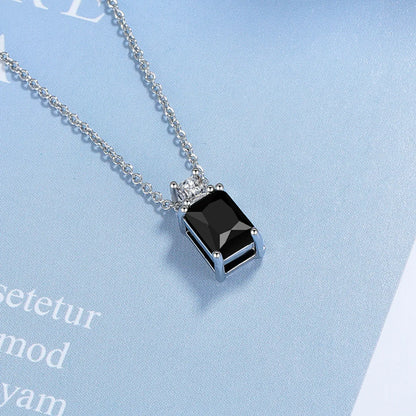 Copper Sweet Simple Style Shiny Hollow Out Inlay Square Zircon Pendant Necklace