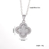 Copper Titanium Steel Women's Necklace With Mixed Gemstone Inlay Four Leaf Clover Pendant Electroplated Geometric Style