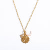 Copper Twelve Constellation Rune New Moon Opal Pendant Necklace With Paper Clip Chain Electroplated For Women