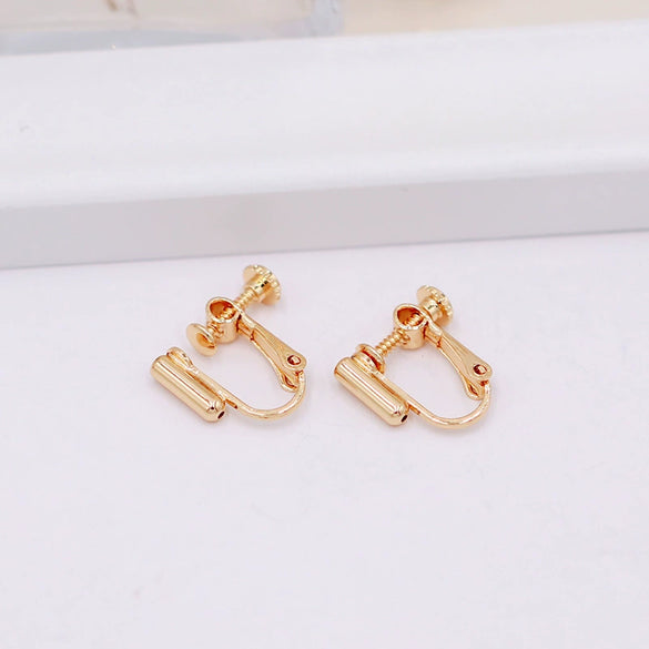 Copper U Shaped Adjustable Screw Ear Clip Converter With 18K Gold Filled Color Preserving Ear Needles And Electroplating Treatment For Diy Earrings