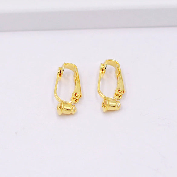 Copper U Shaped Adjustable Screw Ear Clip Converter With 18K Gold Filled Color Preserving Ear Needles And Electroplating Treatment For Diy Earrings
