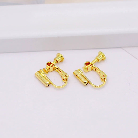Copper U Shaped Adjustable Screw Ear Clip Converter With 18K Gold Filled Color Preserving Ear Needles And Electroplating Treatment For Diy Earrings