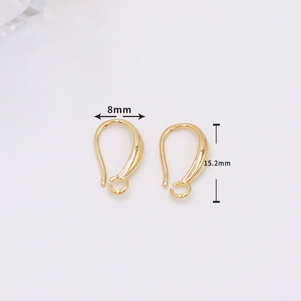 Copper Ushaped Ear Hooks 18K Gold Plated Handmade Diy Earrings Semifinished Material