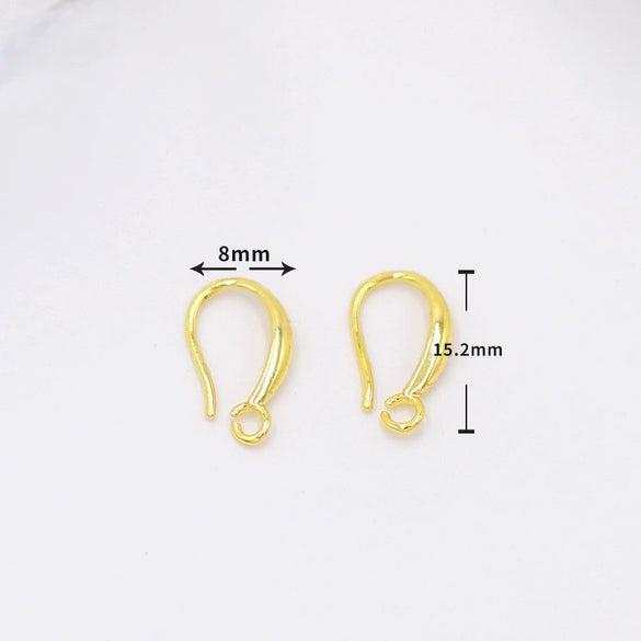 Copper Ushaped Ear Hooks 18K Gold Plated Handmade Diy Earrings Semifinished Material