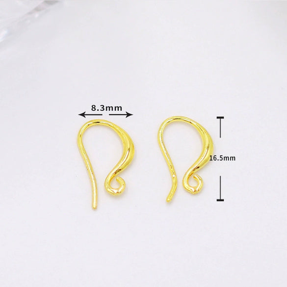 Copper Ushaped Ear Hooks 18K Gold Plated Handmade Diy Earrings Semifinished Material