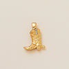 Copper Ushaped Zircon Pendant Electroplated Necklace With Cowboy Boots And Cowboy Hat Design