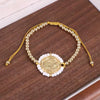 Copper Vacation Ethnic Style Simple Style Beaded Knitting Human Round Bracelets
