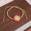 Copper Vacation Ethnic Style Simple Style Beaded Knitting Human Round Bracelets