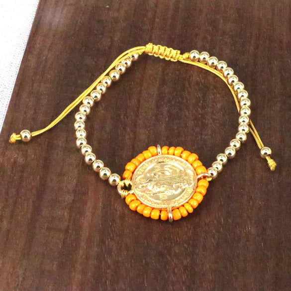 Copper Vacation Ethnic Style Simple Style Beaded Knitting Human Round Bracelets