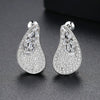 Copper Water Drop Earrings With Inlaid Zircon Elegant Sparkling Dangle Jewelry For Women Wholesale