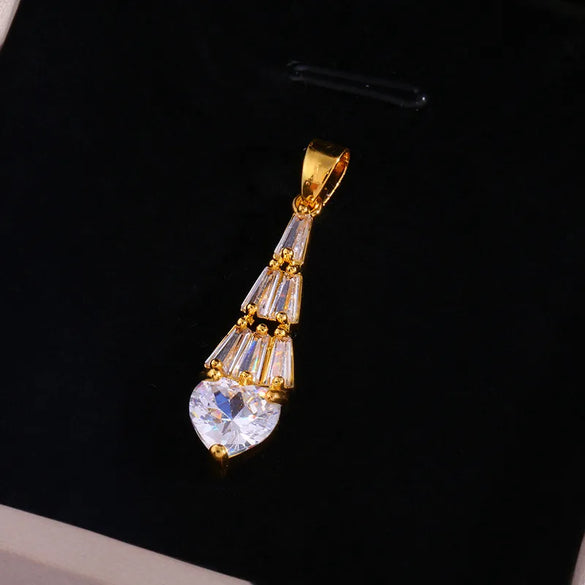 Copper Water Droplets Pendant Necklace