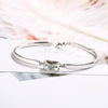 Copper White Gold Plated Basic Simple Style Commute Inlay Heart Shape Zircon Bangle