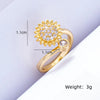 Copper White Gold Plated Gold Plated Plating Inlay Flower Glass Zircon Open Rings