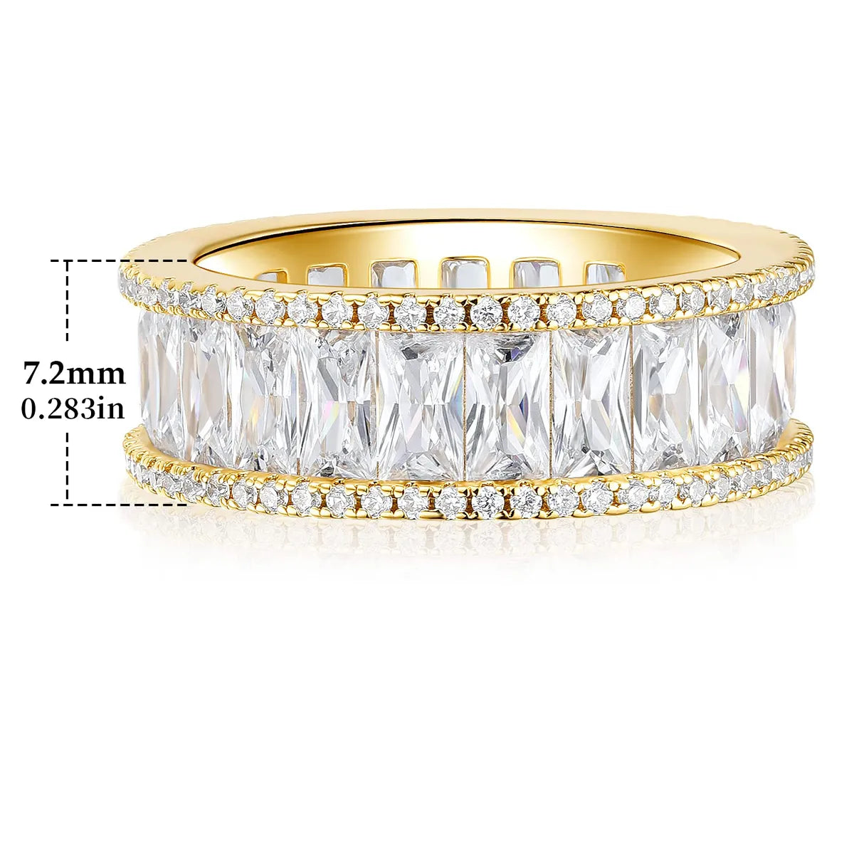 Copper White Gold Plated Gold Plated Plating Inlay Round Zircon Rings