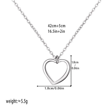 Copper White Gold Plated Gold Plated Simple Style Streetwear Heart Shape Pendant Necklace