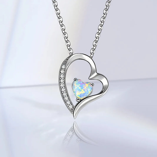 Copper White Gold Plated IG Style Simple Style Heart Shape Inlay Zircon Pendant Necklace