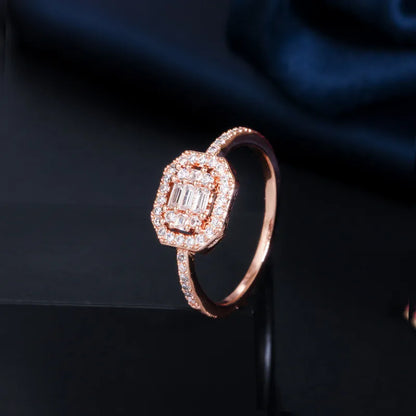 Copper White Gold Plated Plating Inlay Gem Zircon Rings