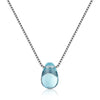 Copper White Gold Plated Simple Style Inlay Water Droplets Artificial Crystal Pendant Necklace