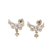 Copper Zircon Butterfly Pendant Earrings Electroplated Titanium Steel Women's Earrings
