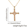 Copper Zircon Cross Pendant Lip Chain Fashion Jewelry For Women Geometric Style
