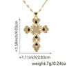 Copper Zircon Cross Pendant Lip Chain Fashion Jewelry For Women Geometric Style