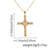 Copper Zircon Cross Pendant Lip Chain Fashion Jewelry For Women Geometric Style