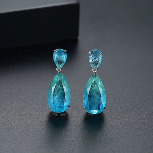 Copper Zircon Drop Earrings Fashionable Dangle Ear Jewelry For Party And Formal Dress Accessories