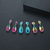 Copper Zircon Drop Earrings Fashionable Dangle Ear Jewelry For Party And Formal Dress Accessories