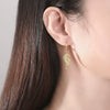 Copper Zircon Feather And Angel Wing Ear Hook Earrings With Geometric Design And Electroplated Finish For Women