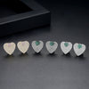 Copper Zircon Heart Shaped Double Love Stud Earrings Full Diamond Inlay Two Way Fashion Ear Jewelry For Women