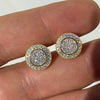 Copper Zircon Round Geometric Hip Hop Earrings For Men And Women