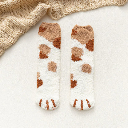 Coral Fleece Socks Women'S Autumn And Winter Socks Plus Velvet Thickening Socks