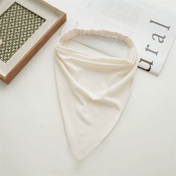 Cotton Extended Triangle Scarf And Headband Turban Headwear With Geometric Style