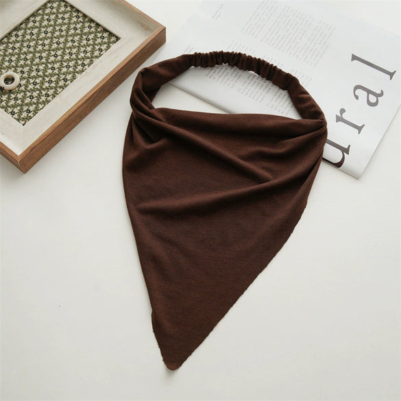 Cotton Extended Triangle Scarf And Headband Turban Headwear With Geometric Style