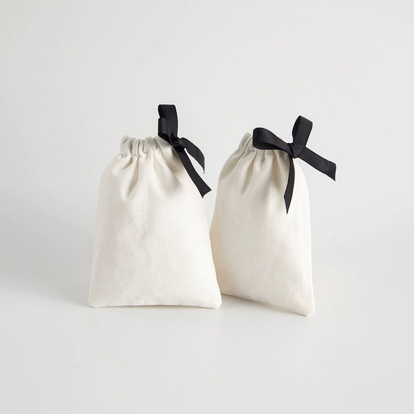 Cotton Flannel Jewelry Storage Bag With Drawstring For Packaging