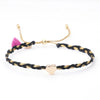 Cotton Rope Copper Simple Style Classic Style Commute Heart Shape Drawstring Bracelets