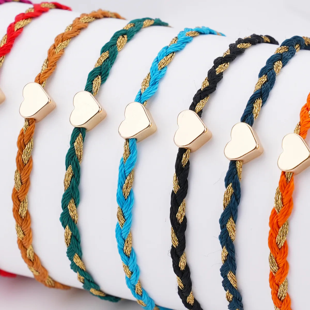 Cotton Rope Copper Simple Style Classic Style Commute Heart Shape Drawstring Bracelets