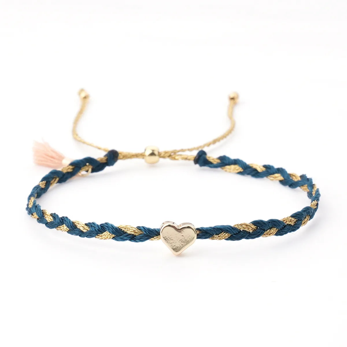 Cotton Rope Copper Simple Style Classic Style Commute Heart Shape Drawstring Bracelets