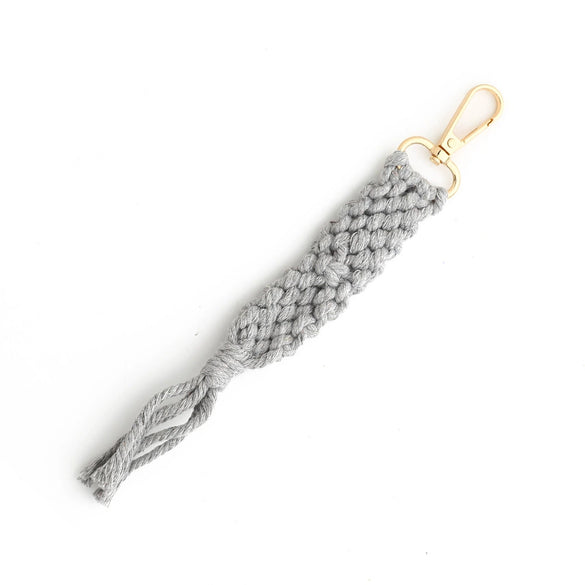 Cotton Rope Tassel Handwoven Keychain Pendant With Cross Crown Roman Numerals Bohemian Retro Style